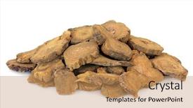  Presentation with chinese medicine - Presentation theme having health care tcm - chinese rhubarb used in herbal background and a coral colored foreground