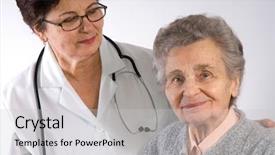  Presentation with community health nursing - Slides enhanced with health care worker and elderly background and a light gray colored foreground