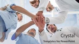  Presentation with unity - Slide set having health care workers demonstrating unity background and a light gray colored foreground