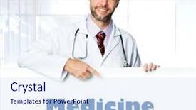  Presentation with medical robot hand and doctor - Theme featuring flag of lisbon painted on brick wall background and a gray colored foreground