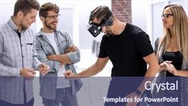  Presentation with development - Cool new presentation theme with health caresimulation - modern development positive joyful excited backdrop and a  colored foreground