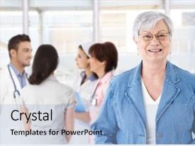 Health Centre Portrait Of Happy Elderly Woman PPT template 83 ...