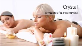  Presentation with two black women - Colorful PPT layouts enhanced with health centre - two young beautiful women relaxing backdrop and a  colored foreground