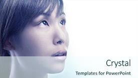  Presentation with looking up at trees from ground - PPT layouts having health centre - young woman looking up background and a cool aqua colored foreground