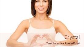  Presentation with heart health - Audience pleasing PPT layouts consisting of health charity and beauty concept - beautiful woman in cotton underwear forming heart shape backdrop and a lemonade colored foreground