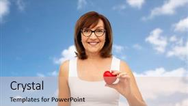  Presentation with heart clouds - Colorful presentation theme enhanced with health charity and valentine's backdrop and a lemonade colored foreground