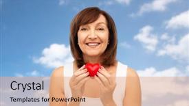  Presentation with heart clouds - Beautiful slide set featuring health charity and valentine's backdrop and a coral colored foreground