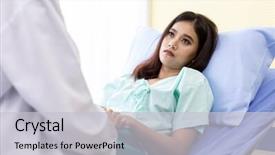  Presentation with asian doctor - Presentation featuring health check in hospital ward background and a light gray colored foreground