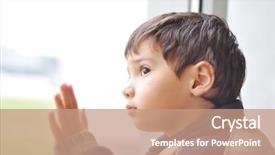  Presentation with waiting - PPT layouts consisting of health children - kid on the window waiting background and a coral colored foreground