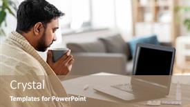  Presentation with indian tea - Slides having health-cold-and-people-concept background and a coral colored foreground