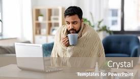  Presentation with indian tea - Theme enhanced with health-cold-and-people-concept background and a coral colored foreground