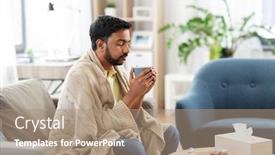  Presentation with indian tea - PPT theme having health-cold-and-people-concept background and a coral colored foreground