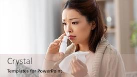  Presentation with nasal medicine - Slide set having health-cold-and-people-concept background and a mint green colored foreground