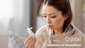  Presentation with spray - Presentation design enhanced with health-cold-and-people-concept background and a coral colored foreground