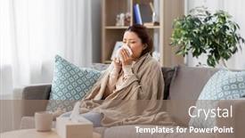  Presentation with tissue paper - Presentation consisting of health-cold-and-people-concept background and a coral colored foreground