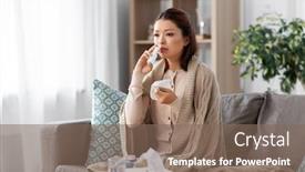  Presentation with nasal medicine - Presentation featuring health-cold-and-people-concept background and a violet colored foreground