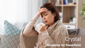  Presentation with tissue paper - Presentation featuring health-cold-and-people-concept background and a coral colored foreground