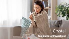  Presentation with nasal medicine - Cool new PPT theme with health-cold-and-people-concept backdrop and a violet colored foreground