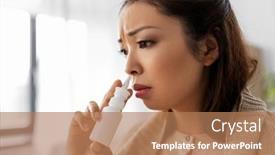  Presentation with nasal - Cool new presentation theme with health-cold-and-people-concept backdrop and a coral colored foreground