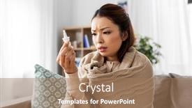  Presentation with nasal medicine - Slide set consisting of health-cold-and-people-concept background and a coral colored foreground