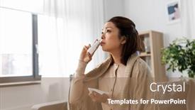  Presentation with nasal - Slide deck consisting of health-cold-and-people-concept background and a coral colored foreground