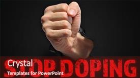  Presentation with black paper - Slide deck consisting of health commission - stop doping concept man fist background and a tawny brown colored foreground