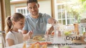  Presentation with lunch - Theme enhanced with health complciations - portrait of man with little background and a coral colored foreground