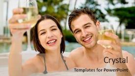  Presentation with inside ouut - PPT layouts with health complciations - young couple inside a jacuzzi background and a  colored foreground