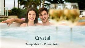  Presentation with wine tasting - Colorful PPT theme enhanced with health complciations - young couple inside a jacuzzi backdrop and a  colored foreground