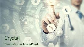  Presentation with medicine - Theme consisting of innovative technologies in medicine mixed background and a sky blue colored foreground