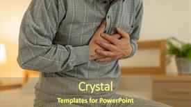  Presentation with bad - Presentation theme consisting of upper room - senior man with bad physical background and a violet colored foreground