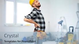  Presentation with health building - Audience pleasing slide deck consisting of health-construction-and-repair-concept backdrop and a light blue colored foreground