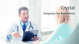  Presentation with consulting - Audience pleasing PPT layouts consisting of health consulting - bright picture of male doctor backdrop and a sky blue colored foreground