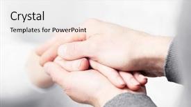  Presentation with woman covering man mouth hand - Colorful PPT layouts enhanced with health consulting - man and woman holding hands backdrop and a white colored foreground