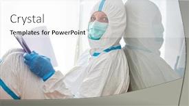  Presentation with health - Slide deck with health-department-employee-in-protective background and a white colored foreground