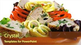  Presentation with tuna fish - Theme consisting of health dinner - atlantic light roast fish sea tuna served on plate with vegetables and lemon isolated on white background background and a tawny brown colored foreground