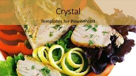  Presentation with fish tuna - Cool new theme with health dinner - atlantic light roast fish sea tuna served on plate with vegetables and lemon isolated on white background backdrop and a yellow colored foreground