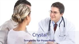  Presentation with patients - Cool new PPT theme with health drugs - medical doctor and young couple backdrop and a sky blue colored foreground