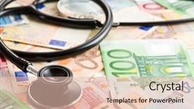  Presentation with euro - Slides featuring health economy - stethoscope and the euro banknotes background and a lemonade colored foreground