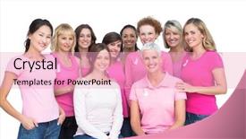  Presentation with breast cancer - Slide deck consisting of health fair - cheerful pretty women posing background and a lemonade colored foreground