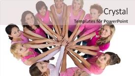  Presentation with women health - Colorful slide deck enhanced with health fair - cheerful women joined backdrop and a soft green colored foreground