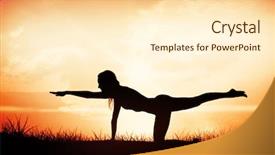  Presentation with pilates - Colorful PPT theme enhanced with health fair - gorgeous fit blonde in pilates backdrop and a cream colored foreground