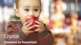  Presentation with eating - Beautiful PPT theme featuring health fair - portrait of a funny kid backdrop and a tawny brown colored foreground