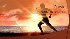  Presentation with magical - Presentation enhanced with health fair - pretty fit blonde jogging background and a gold colored foreground