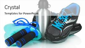  Presentation with set of different dental tools - Slide set enhanced with health fitness - different tools for sport isolated background and a white colored foreground