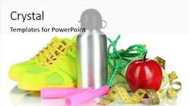  Presentation with sport - Presentation design enhanced with health fitness - different tools for sport isolated background and a white colored foreground