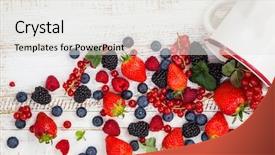  Presentation with vintage food - Presentation design featuring health food - fresh summer berries in vintage background and a white colored foreground