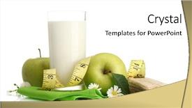  Presentation with kefir - Beautiful theme featuring health food - glass of kefir green apples backdrop and a white colored foreground