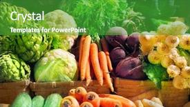  Presentation with vegetables - Theme having health food - vegetables background and a shamrock green colored foreground