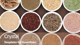  Presentation with food body - Presentation theme consisting of health food and body building background and a coral colored foreground